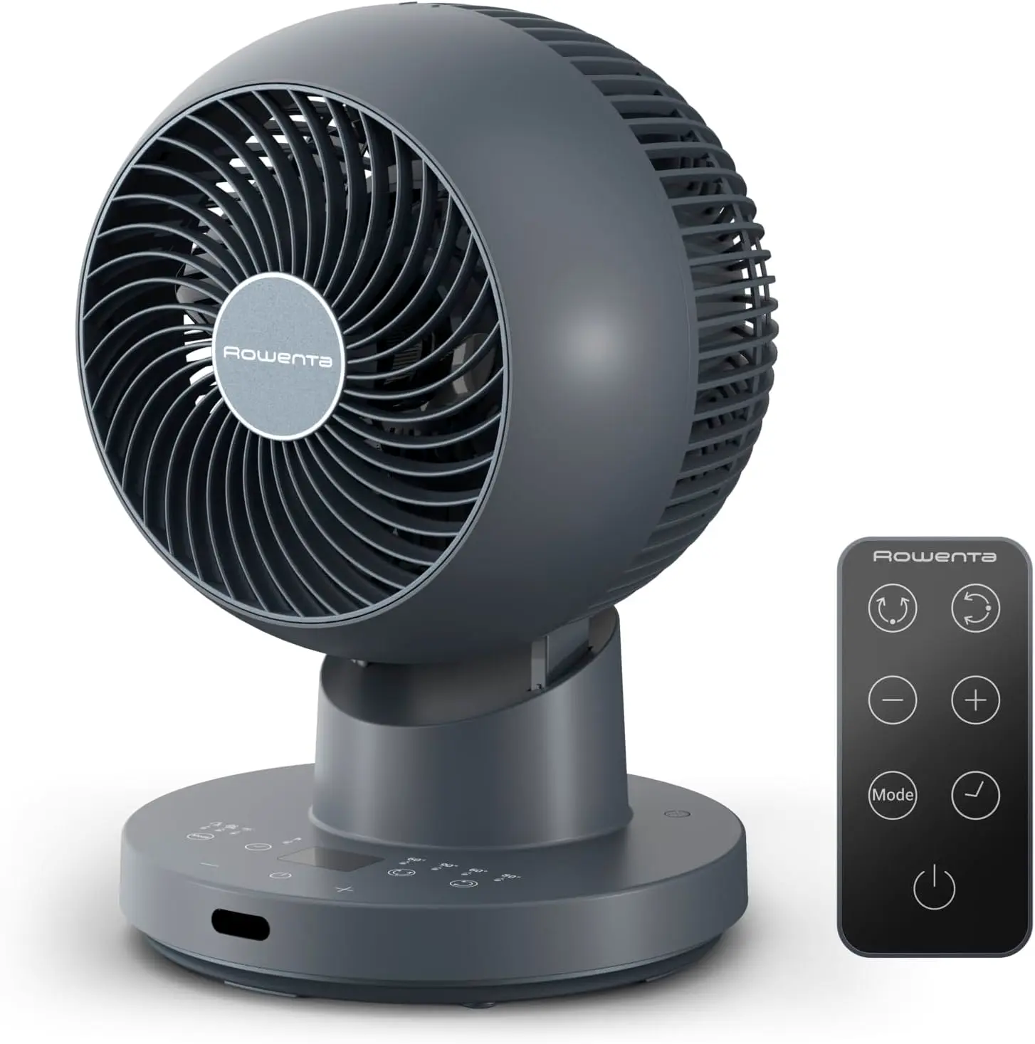 Rowenta Turbo Swift Kompakt Tischventilator, multidirektionale Schwenkfunktion, bis zu 50% Energieeinsparung, 12 Geschwindigkeitsstufen, 12h Timer, kompaktes Design, extrem leise, Blau, QV2540F0 vue 2
