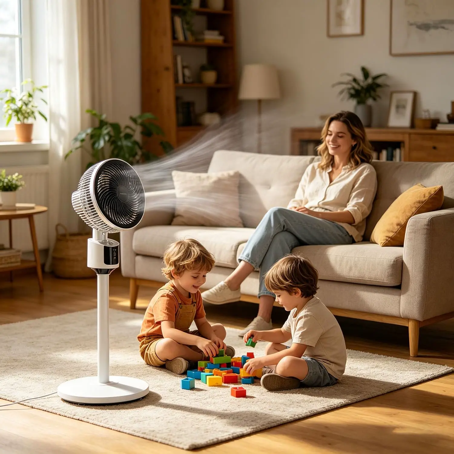 Standventilator | Leistungsstarker USB-Ventilator mit 3 Geschwindigkeitsstufen | Hochleistungs-Luftzirkulation | stabile und leise Bodenventilatoren | für Haus Schlafzimmer Büro Wohnheim Wohnung vue 3