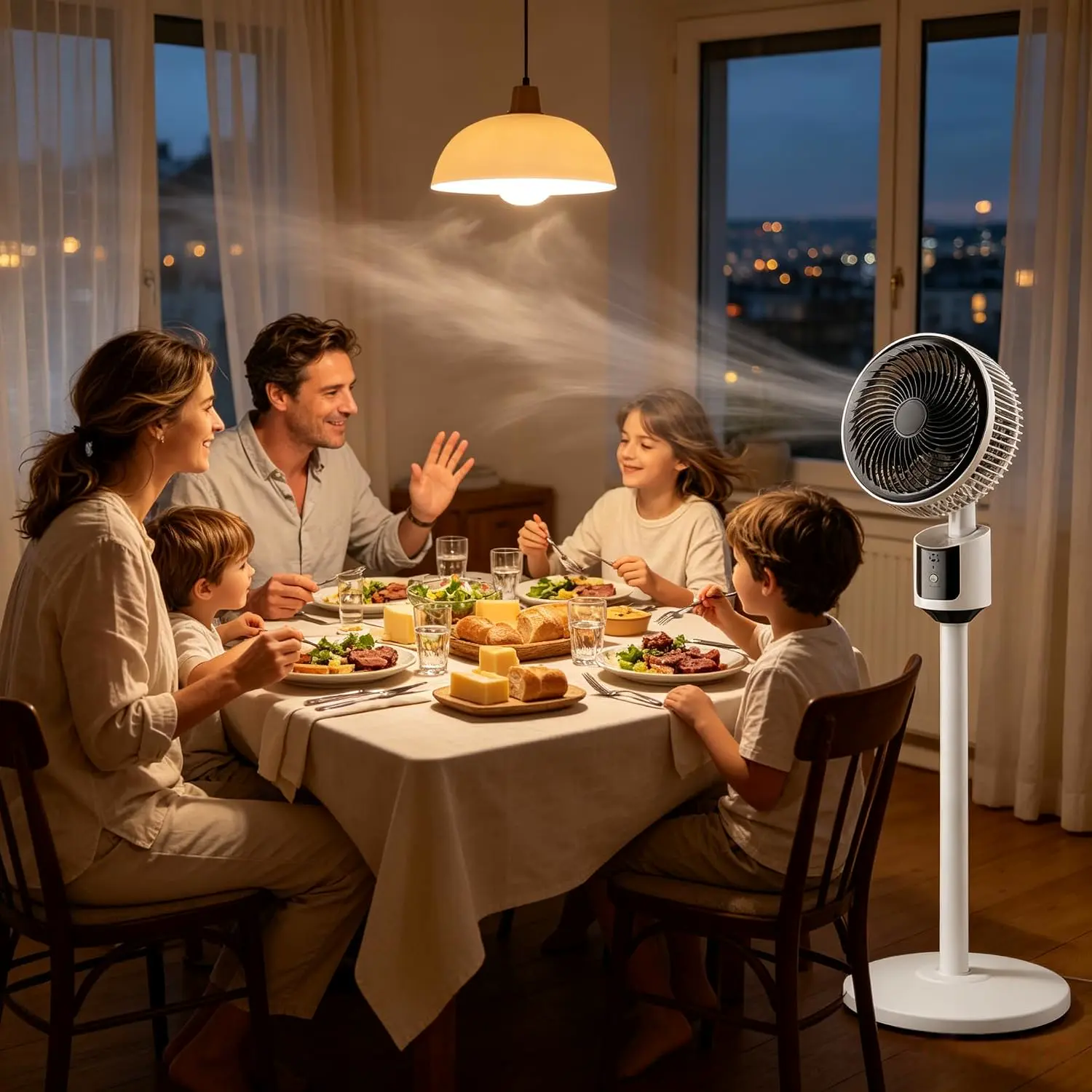 Standventilator | Leistungsstarker USB-Ventilator mit 3 Geschwindigkeitsstufen | Hochleistungs-Luftzirkulation | stabile und leise Bodenventilatoren | für Haus Schlafzimmer Büro Wohnheim Wohnung vue 7